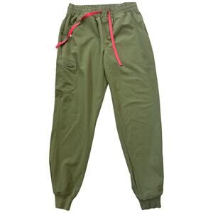 GUC Figs High Waisted Zamora Dark Olive Scrub Pants Size M/P Medium Petite